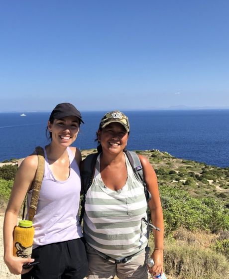 Teacher and student posing on the coast of Palma de Mallorca