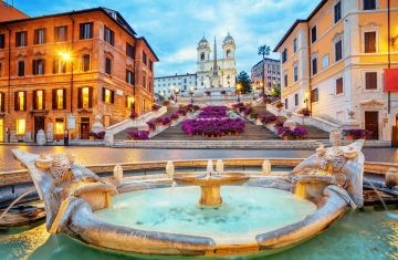 Rome Spanish Steps and fountains